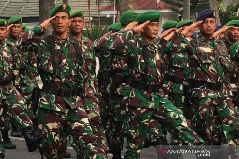 Ilustrasi anggota TNI melakukan apel pengamanan. ANTARA