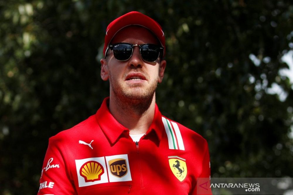 Pebalap tim Ferrari Sebastian Vettel. ANTARA